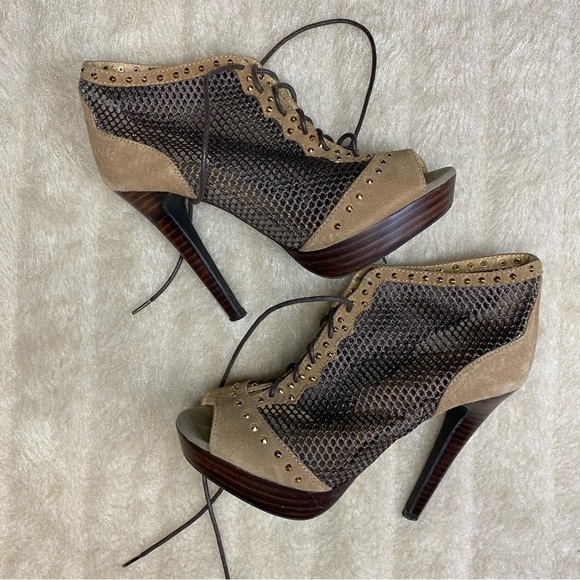 𝅺BAKERS Studded Fishnet Heels - Picture 7 of 7